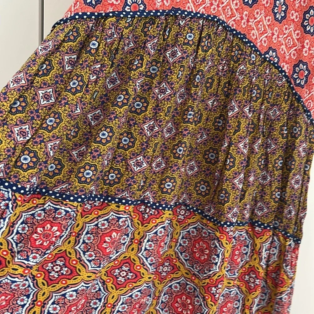 Anthropologie Maeve Eder Tiered Maxi Dress in Coral (Price Firm) - Picture 7 of 10